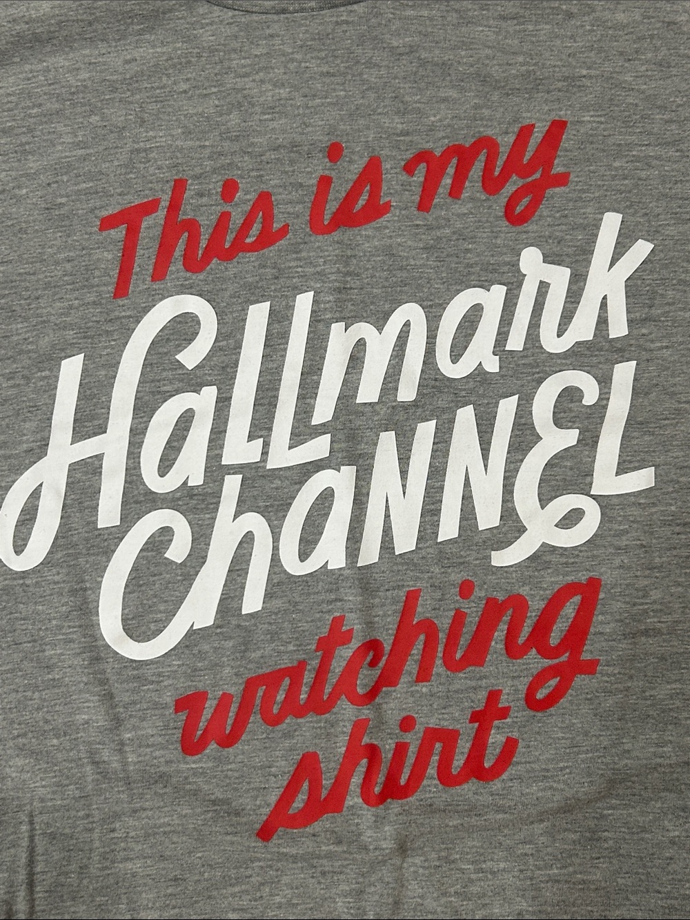 Hallmark Channel Grey Graphic “This Is My Watching Shirt” Tshirt Sz L - Picture 4 of 5